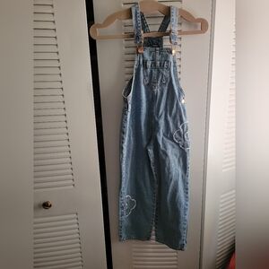 Blue Denim Overalls with Cloud Patches